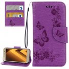 For Galaxy A7(2017) Butterflies Embossing Leather Case with Holder, Card Slots & Wallet # Colors