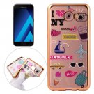For Galaxy A7(2017) / A720 Group Pattern Electroplating Frame Soft TPU Protective Case