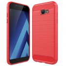 For Galaxy A7(2017) Brushed Carbon Fiber Texture Shockproof TPU Protective Case # Colors