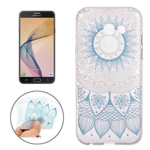 For Galaxy J7 (2017) Flower Buds Pattern Soft TPU Protective Back Cover Case