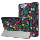 For iPad 9.7 inch 2017 Cross Texture Polygonal Pattern Leather Case with 3 Folding Holder
