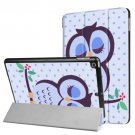 For iPad 9.7 inch 2017 Cross Texture Dot and Owl Pattern Leather Case with 3 Folding Holder