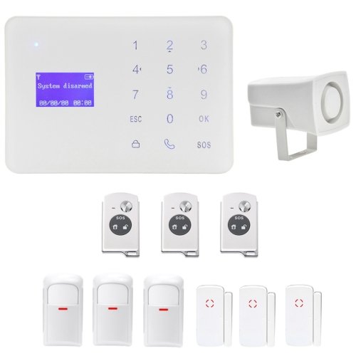 YA-700-GSM-9 Wireless Touch Key LCD Display Security GSM Alarm System Kit