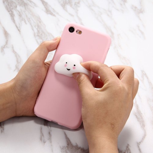 For iPhone 6 + & 6s + 3D Cloud Squeeze Relief Squishy Back Cover Case