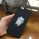For iPhone 6 + & 6s + 3D Black Cat Squeeze Relief IMD Squishy Back Cover Case