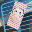 For iPhone 6 + & 6s + 3D Pink Cat Squeeze Relief IMD Squishy Back Cover Case