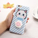 For iPhone 6 + & 6s + 3D Blue Cat Squeeze Relief IMD Squishy Back Cover Case