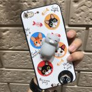 For iPhone 6 + & 6s + 3D Lovely White Cat Squeeze Relief IMD Squishy Back Cover Case