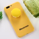 For iPhone 7 Plus Yellow Macaroon Pattern Squeeze Rebound Squishy Back Cover Case