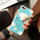 For iPhone 7 Plus Blue Cloud Stars Moon Pattern Squeeze Relief Squishy Back Cover Case