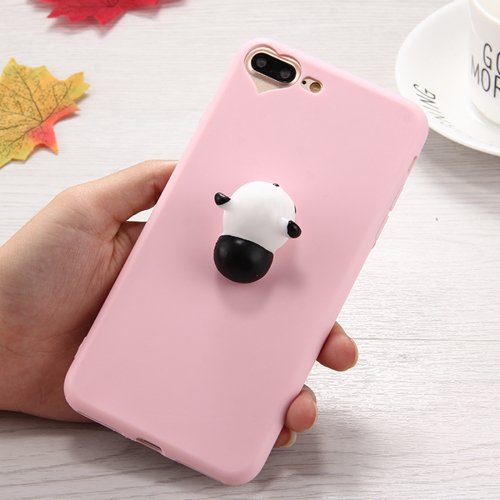 For iPhone 7 Plus 3D Panda Pattern Squeeze Relief Squishy Back Cover Case