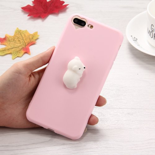 For iPhone 7 Plus 3D White Cat Pattern Squeeze Relief Squishy Back Cover Case