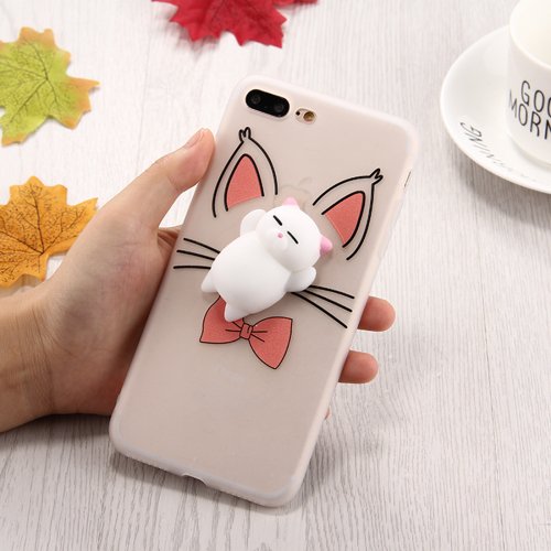 For iPhone 7 Plus 3D Cartoon Squeeze Relief Squishy Drop proof Back Cover Case