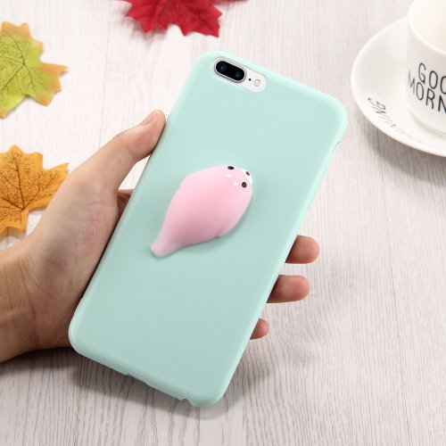 For iPhone 7 Plus 3D Cartoon Squeeze Relief Squishy Drop proof Back Cover Case