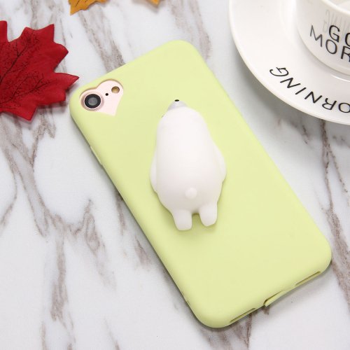 For iPhone 7 Plus 3D Bear Squeeze Relief Squishy Drop proof Back Cover Case