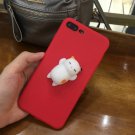 For iPhone 7 Plus 3D Red Cat Squeeze Relief Squishy Drop proof Back Cover Case