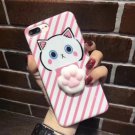 For iPhone 7 Plus Lovely Cat Pattern Squeeze Relief IMD Workmanship Squishy Back Cover Case