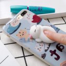 For iPhone 7 Plus Cat Cartoon Pattern Squeeze Relief IMD Workmanship Squishy Back Cover Case