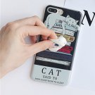 For iPhone 7 Plus Black Background 3D Lovely Cat Squishy Back Cover Case