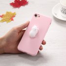 For iPhone 7 3D White Cat Pattern Squeeze Relief Squishy Drop proof Back Cover Case