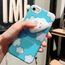 For iPhone 7 3D Lovely Blue Cloud Pattern IMD Workmanship Squishy Back Cover Case