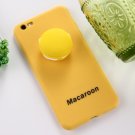 For iPhone 7 Yellow Macaroon Pattern Squeeze Rebound Squishy Drop proof Back Cover Case
