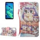 For iPhone 8 Purple Owl Pattern Leather Case with Holder & Card Slots & Wallet