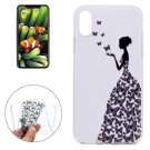 For iPhone 8 Butterfly and Girl Pattern TPU Protective Case