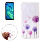 For iPhone 8 Butterfly Purple Dandelion Pattern TPU Protective Case
