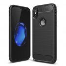 For iPhone 8 Carbon Fiber TPU Brushed Texture Shockproof Back Cover Case - 4 colors
