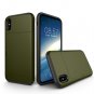 For iPhone 8 Brushed TPU + PC Back Cover Case with Card Slot - 11 colors