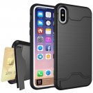 For iPhone 8 Brushed Texture Back Cover Case with Holder & Card Slot - 5 colors