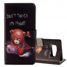 For Galaxy Note 8 Bear Pattern Leather Case with Holder, Card Slots & Wallet