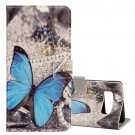 For Galaxy Note 8 Butterfly Pattern Leather Case with Holder, Card Slots & Wallet