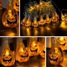 7.5M 30 LED Solar Energy Pumpkin String Lights Halloween Party Orange Color
