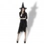 Black Irregular Long Skirt Exit Halloween Costume Cosplay Show Witchcraft Dress, XL