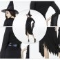 Black Irregular Long Skirt Exit Halloween Costume Cosplay Show Witchcraft Dress, XL