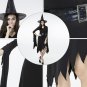 Black Irregular Long Skirt Exit Halloween Costume Cosplay Show Witchcraft Dress, M