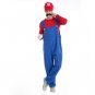 Halloween Costume Male Super Mario Mario and Luigi Brothers Plumbers, Size:XL