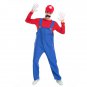 Halloween Costume Male Super Mario Mario and Luigi Brothers Plumbers, Size:L