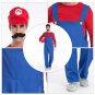 Halloween Costume Male Super Mario Mario and Luigi Brothers Plumbers, Size:L