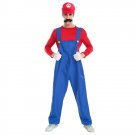 Halloween Costume Male Super Mario Mario and Luigi Brothers Plumbers, Size:M