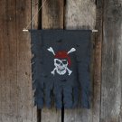 Halloween Decoration Jolly Roger Skull Banner Pirate Flag Party Supplies, Small Size