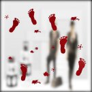 Halloween Festive Atmosphere Horrible Bloody Footprints DIY Wall Static Sticker