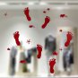 Halloween Festive Atmosphere Horrible Bloody Footprints DIY Wall Static Sticker