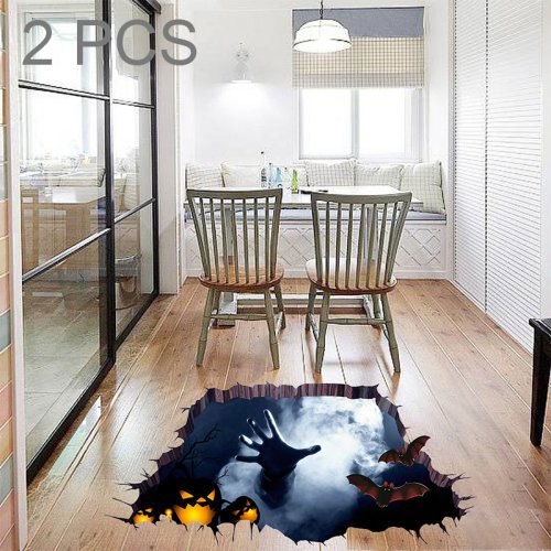 2 PCS Halloween Decoration 3D Horror Wall Sticker Living Room Bedroom Decoration