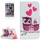 For iPhone 8+&7+ Owl Family Leather Case with Holder, Card Slots & Wallet