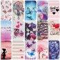 For iPhone 8+&7+ Blue Butterfly Leather Case with Holder, Card Slots & Wallet