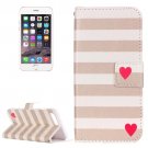 For iPhone 8+&7+ Red Heart Leather Case with Holder, Card Slots & Wallet