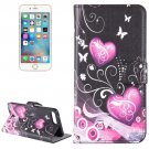 For iPhone 8+&7+ Butterflies Leather Case with Holder, Card Slots & Wallet